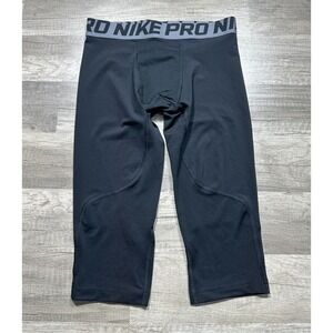Nike Pro Dri-Fit Compression 3/4 Tights Black Boys Size Medium NWT NEW‎
